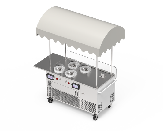 Commercial Gelato Ice Cream Cart, V4C, Four Pots - Top Churn
