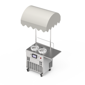 Commercial Gelato Ice Cream Cart, V2, Two Pots - Top Churn