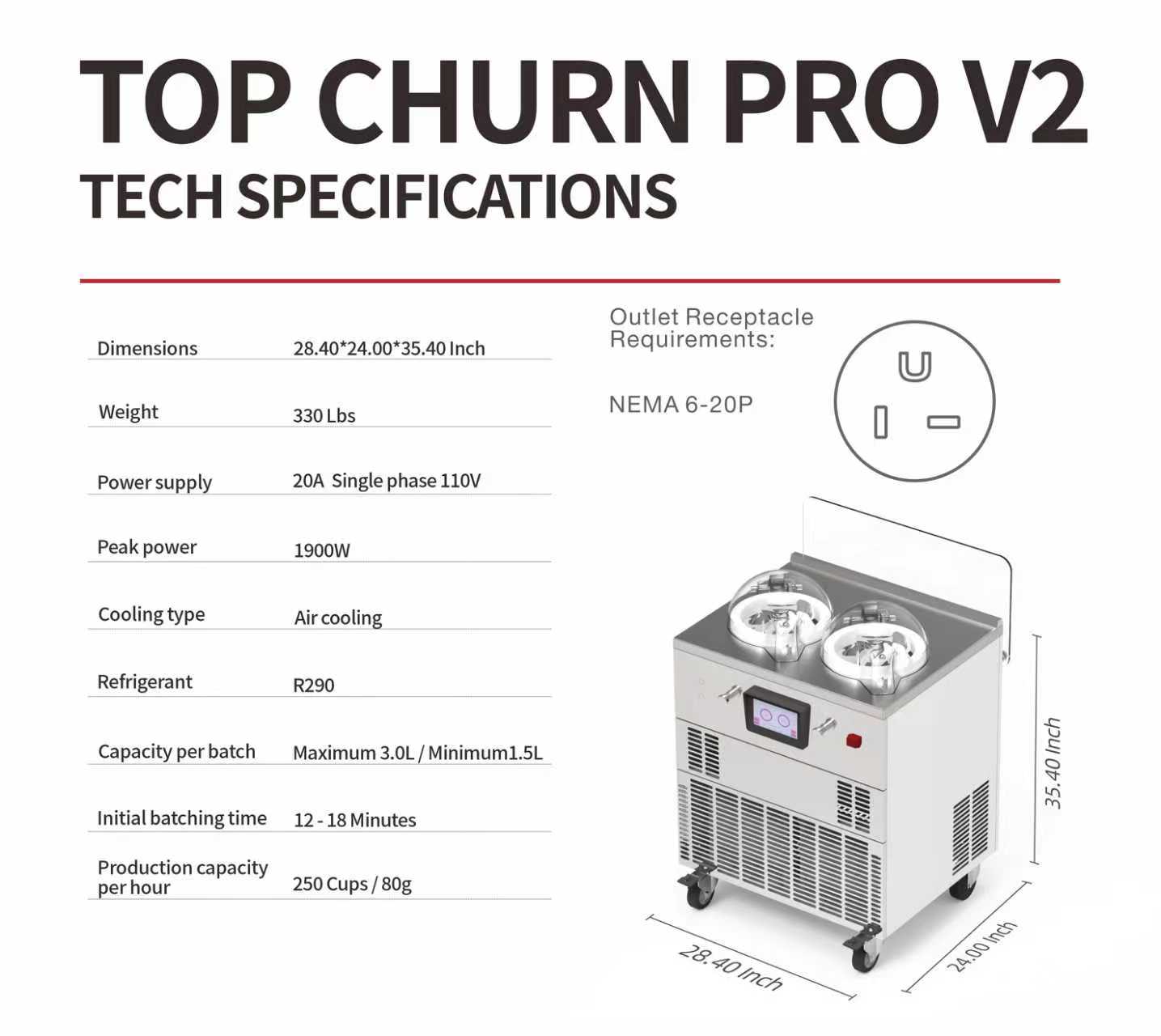 Commercial Gelato Ice Cream Maker, V2, Two Pots – Top Churn