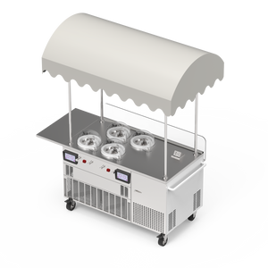Commercial Gelato Ice Cream Cart, V4C, Four Pots - Top Churn