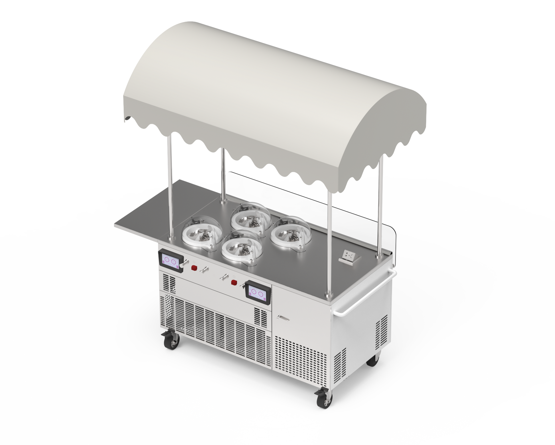 Commercial Gelato Ice Cream Cart, V4C, Four Pots - Top Churn