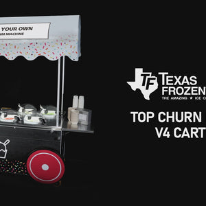 Commercial Gelato Ice Cream Cart, V4C, Four Pots - Top Churn